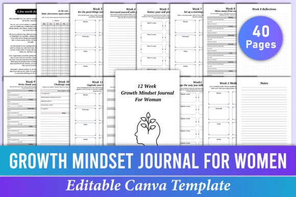12 Week Growth Mindset Journal Woman KDP