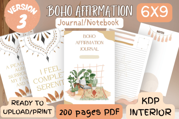 Aesthetic Boho Journal KDP Interior Design V3
