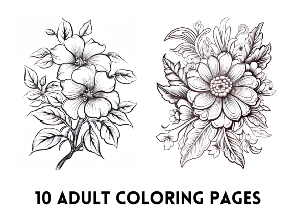 Beautiful Flower Coloring Book for Adult