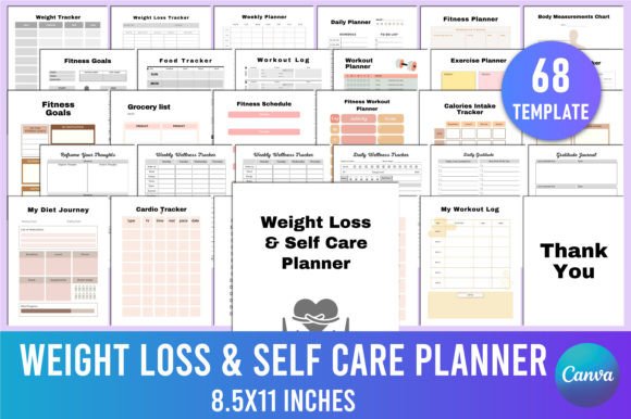 Editable Weight Loss Self Care Planner