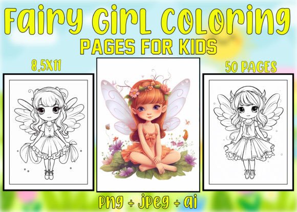 Fairy Girl Coloring Pages for Kids