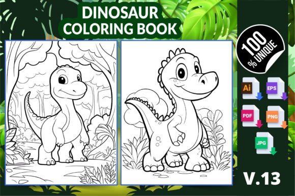Inside the Dinosaur Coloring Book KDP Interior V13: A Multi-Format Creative Resource