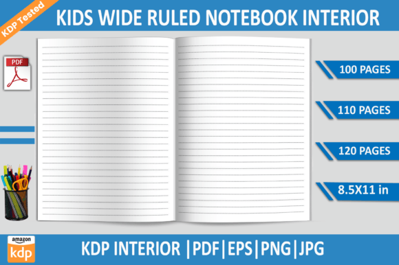 Kids Wide Ruled Notebook KDP Interior: Fresh Ideas for Creators