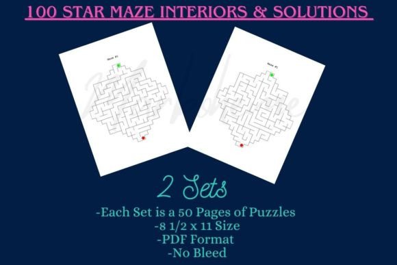 Star Maze Puzzle Interiors: 100 Pages of Cosmic Fun