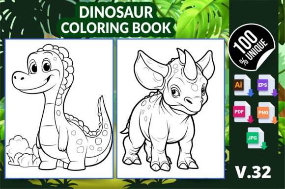 The Strategic Advantage of Ready-Made Interiors: A Closer Look at the Dinosaur Coloring Book KDP Interior V32