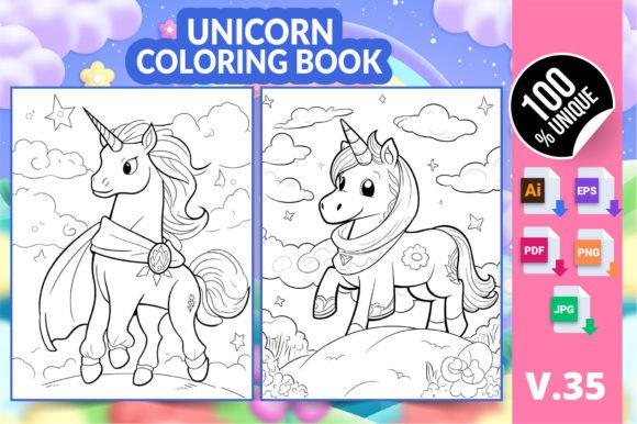 Unicorn Coloring Book KDP Interior V35: A Practical Ready-to-Print Resource for Creators, Educators, and Hobbyists