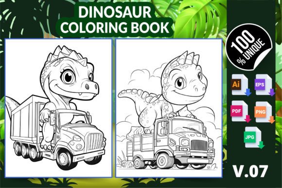 Unlock Creativity with Dinosaur Coloring Book KDP Interior V07: The Ultimate Printable Coloring Pages for All Ages